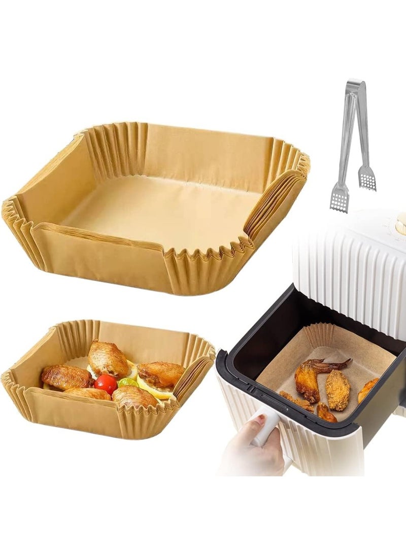 Portal 20cm Square Food Grade Baking Paper – 50 Pieces – Heat Resistant Air Fryer & Oven Cooking Paper - Image 1